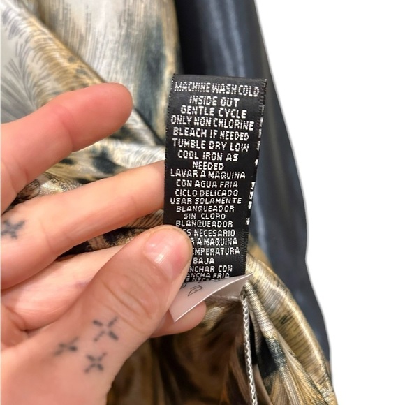 Madison Paige Vintage 90s Y2K Animal Print Button Down Black & Tan Medium Cheeta - Picture 7 of 7